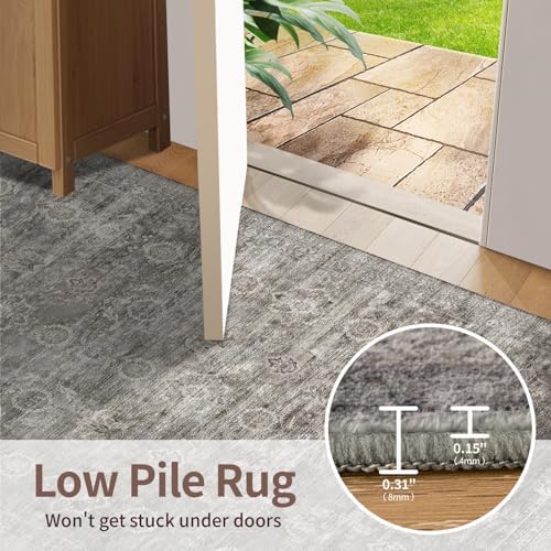 Rugxara 2x3 Entryway Rug Door Mat, Washable Samll Rug, Non Slip, Taupe/Grey - Image 5