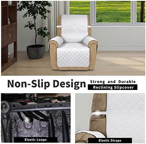 Easy-Going Reversible Couch Cover, Recliner 22 in, White/White - Image 3