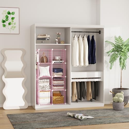 C&AHOME Wire Cube Storage, 8 - Cube Organizer Metal C Grids Units, Pink - Image 5