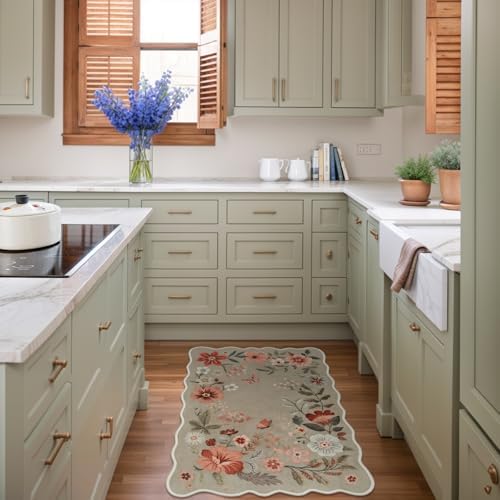 Lahome Floral Kitchen Rugs Non Slip Washable, Bathroom Rugs for Entryway - Image 2