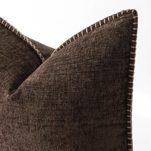 MIULEE Decorative Couch Throw Pillow Covers 20x20 Inch Dark Brown 2 Pack - Image 2