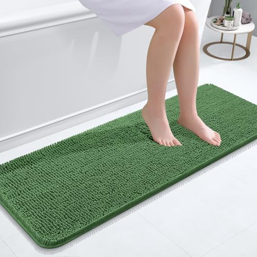 OLANLY Bathroom Runner Rugs 47x17, Extra Soft Absorbent Chenille Bath Rugs by OLANLY