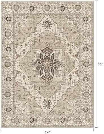 Washable Vintage Rug 2x3, Non Slip Small Carpet Bathroom Entryway - Image 2