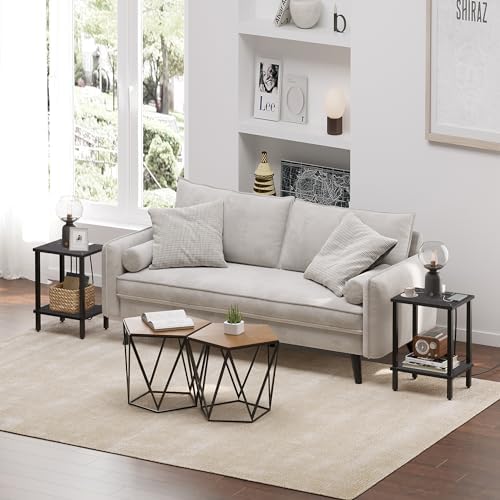 TUTOTAK End Table, Set of 2, Side Table, Nightstand, 2-Tier Storage Shelf - Image 6