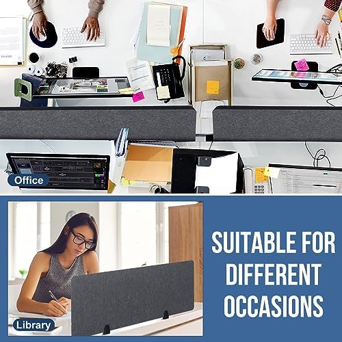 Yaomiao 4 Pack Acoustic Desk Divider Soundproof Desk Privacy Panel Freestanding Partitions Sound Absorbing Divider for Office Reduce Noise and Visual Distractions 47.3" x 16"(Dark Gray) - Image 7