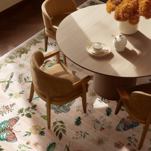 10x14 Area Rugs for Living Room: Washable Rug Non Slip Stain Resistant Low Pile Faux Wool Ultra Soft Lightweight Indoor Large Rugs for Dining Room Bedroom Nursery Under Table Rug Farmhouse Home Office - Image 5