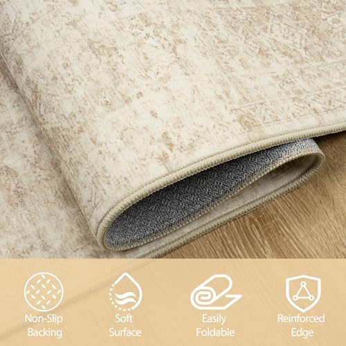 Aelenmu 6x9 Area Rugs for Living Room Washable Bedroom Dining Room Beige - Image 4