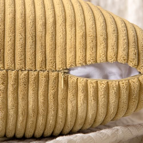 MIULEE Cream Yellow Decorative Throw Pillow Covers for Couch 18x18 Inch - Image 3