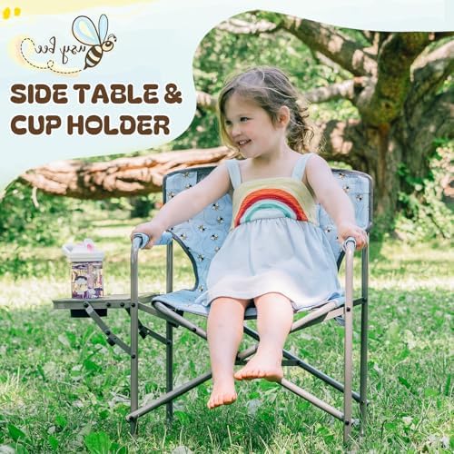Busy Bee Oversized Kids Camping Chair with Cup Holder, High Back Toddler Chair Kids Folding Chair, Perfect for Beach & Outdoor, Supports 150 Lbs. - Image 4