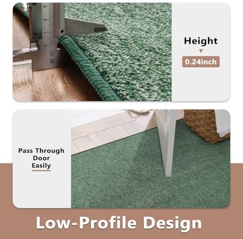 7x10 Large Green/White Area Rug Non-Slip Washable for Living Room Bedroom - Image 6