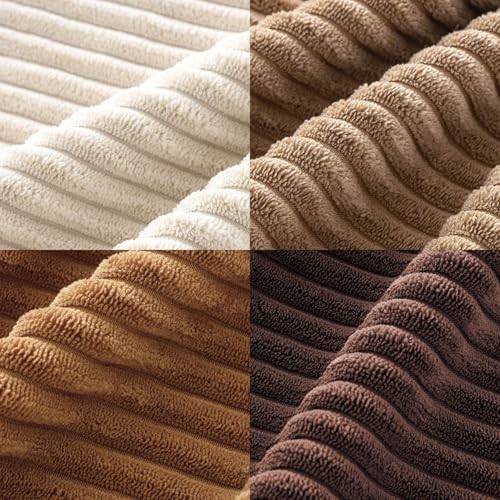 MIULEE Fall Corduroy Decorative Throw Pillow Covers Brown Series 24x24 - Image 3