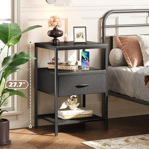SUPERJARE Nightstand with Charging Station, USB-C Port, Bedside Table - Image 2
