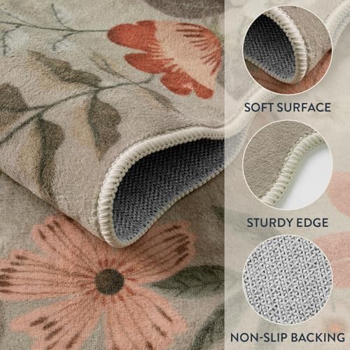 Lahome Floral Kitchen Runner, 2X6 Washable Hallway Runner Rug Non-Slip - Image 6