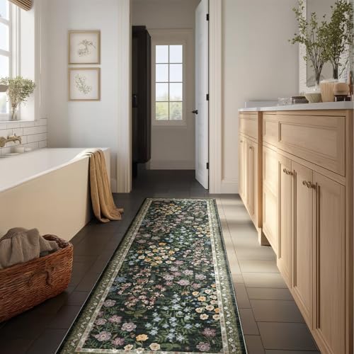 Washable Kitchen Rug Runners for Hallways: 2'x6' Runner Rugs with Non Slip Backing Low Pile Soft Indoor Floor Carpet Runner for Entryway Hallway Laundry Room Bedroom Living Room - Image 6