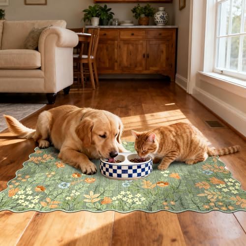 Front Door Mat Indoor Outside Entrance, 2x3 Sage Green Floral Rug - Image 5
