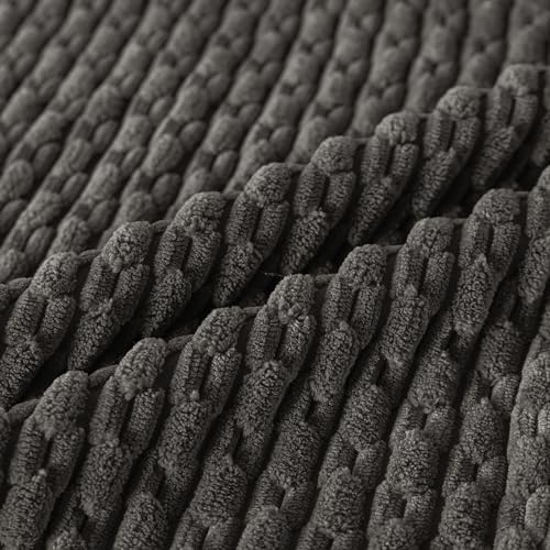 Set of 4 Dark Grey Decorative Throw Pillow Covers 26x26 Inch Corduroy Pillow Covers for Bed Couch Sofa Living Room Soft Square Cushion Cases - Image 4
