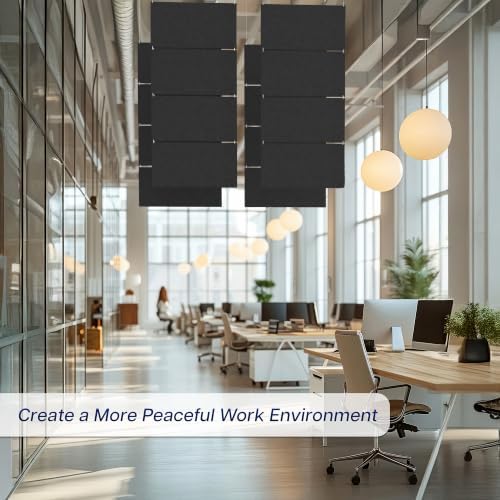 VIVO Black 45 x 95 in Acoustic Modular Hanging Panels, PP-C45B - Image 3