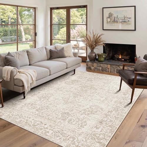 Rugxara 5X7 Washable Area Rug for Living Room, Bedroom,Neutral Beige - Image 2