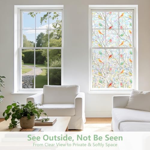 Kromapolis Window Privacy Film, Stained Glass Rainbow Bird, 17.5″ x 78.7″ - Image 4