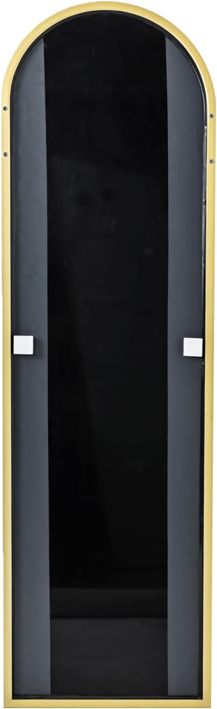 BEVERDY 14"x 48" Arched Vertical Wall Mirror, Gold Frame, Over The Door, Full Body, Hanging or Mounting, Modern Style - Image 4