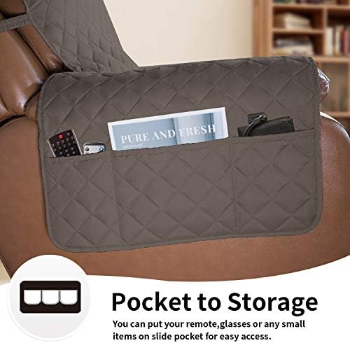 Easy-Going Reversible Couch Cover, Oversized Recliner, Taupe/Ivory - Image 3