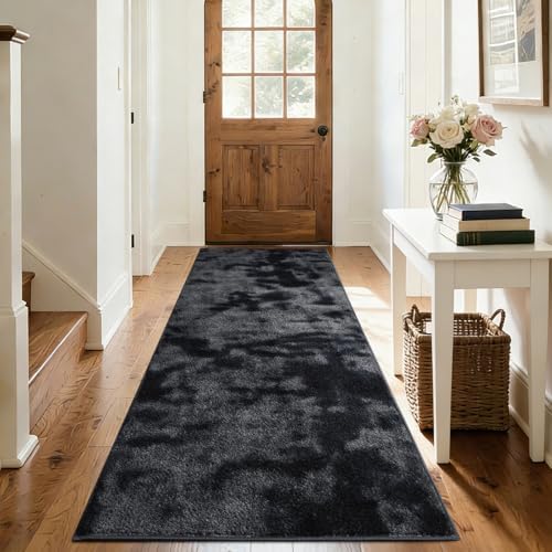 2x6 Tie-dye Dark Grey Runner Rug Non-Slip Washable for Hallway Kitchen - Image 5