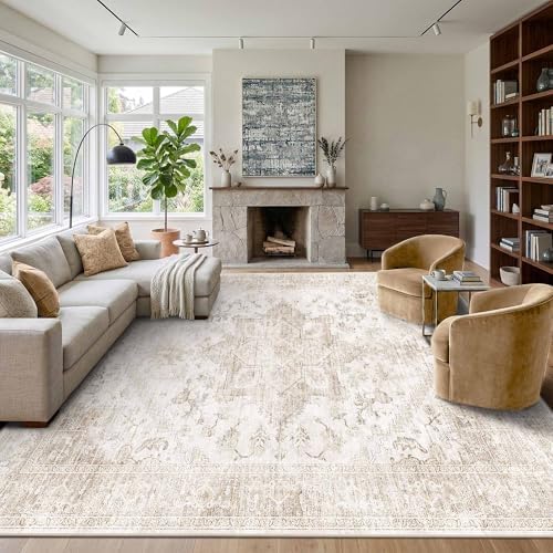 Rugxara 10x14 Washable Area Rug for Living Room, Extra Large,Vintage Boho by Rugxara