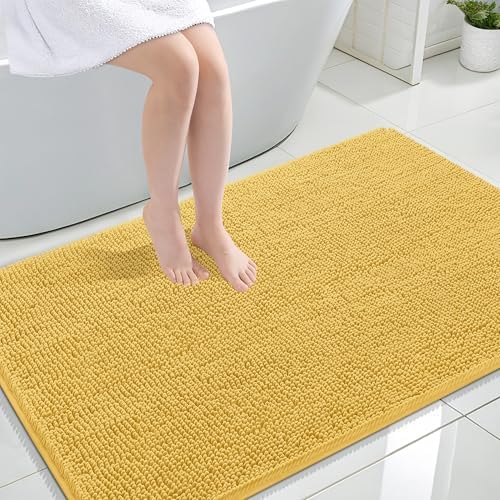 OLANLY Large Bathroom Rugs 47x32, Extra Soft Absorbent Chenille Bath Rugs by OLANLY