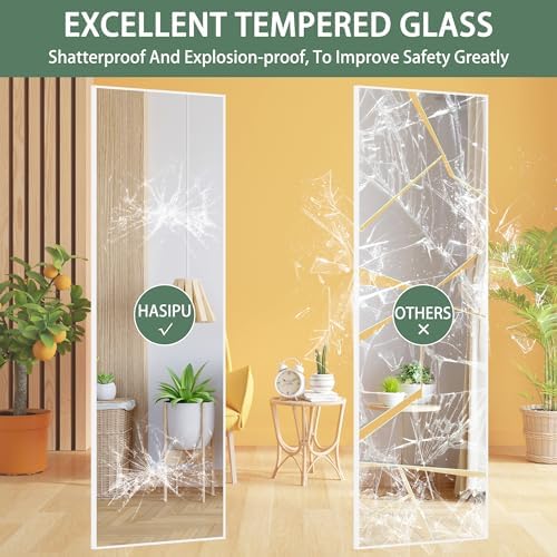 Hasipu Door Mirror Full Length, 51 x 16 Inch Full Body Wall Mirror Over The Door Hanging Mirror for Bedroom, Living Room, Cloakroom - Image 4