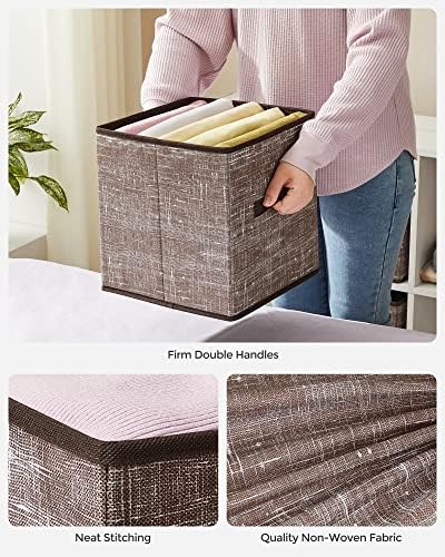 SONGMICS Storage Cubes, Set of 6, 11-Inch Foldable Closet Organizers - Image 5