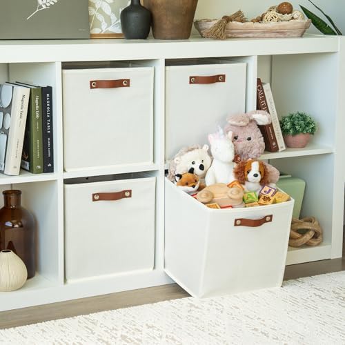 OrganiHaus 12x12 Cube Storage Bins, Set of 4 - Fabric Storage Cubes - Image 3