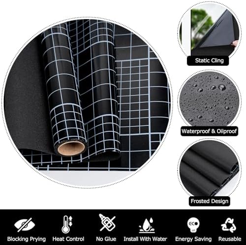 HIDBEA Blackout Window Privacy Film,100% Light Blocking,23.6in x 6.5ft - Image 3