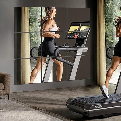 Vlush Adhesive Mirror Tiles 12'' x 12'' x 10PCS Home Gym Decor Full Body & Full Length Mirrors Wall Mounted Mirrors Decorative for Home Gym, Door, Bedroom & Bathroom - Image 5