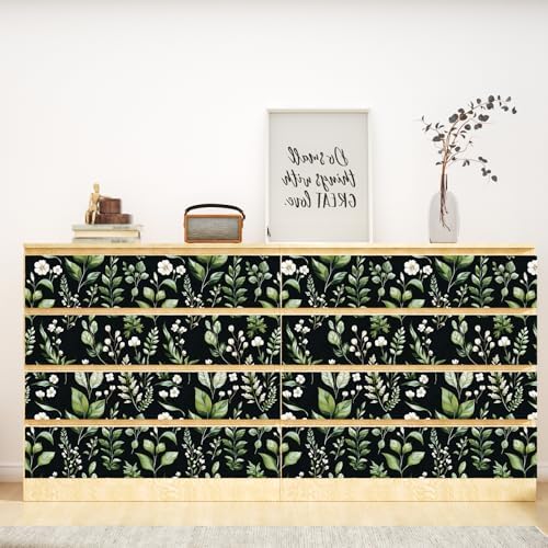Danodoi Black Green Vintage Leaf Peel and Stick Wallpaper 17.5" x 118" | Waterproof Vinyl Self Adhesive Removable Renter Friendly Floral Contact Paper - Image 3