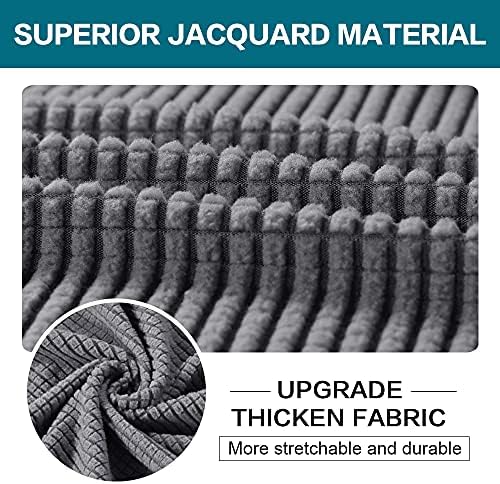 Turquoize 2 Piece Chair Covers Chair Slipcovers for Living Room Armchair Couch Cover Chair Sofa Cover with Individual Cushion Covers Furniture Cover for Chairs Feature Jacquard Fabric (Chair, Gray) - Image 3