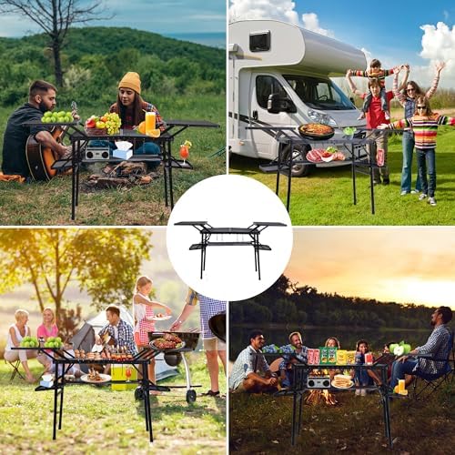 Nice C Camping Metal Table, Compact Outdoor Folding Tailgate Grill Table - Image 5