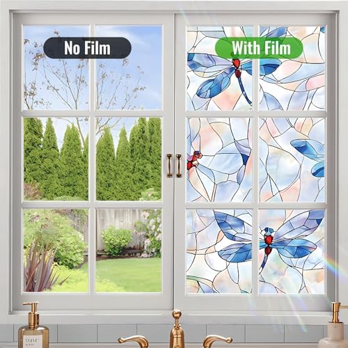 Window Privacy Film Frosted Glass Window Sticker Window Film Static Glass Cling Tint Non-Adhesive for Home Door Decorative Frosting Cover 17.5 X 39.3 inch - Image 6