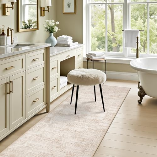 Hallway Runner Rug: 2.6x8 Kitchen Rugs for Living Room Beige Brown - Image 6