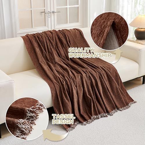 MYSKY HOME Oversized Couch Cover Sofa Covers Couch Covers for 3 Cushion Couch Sofa Pet Friendly L Shaped Couch Cover Sectional Couch Covers Non Slip Furniture Protector for Kids, 91"x150", Chocolate - Image 3