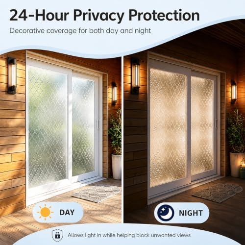 Lovepea Window Privacy Film Decorative Frosted Glass 24 Hour Two Way Privacy, Static Cling Removable Stickers for Home Door Office Bathroom Privacy Protection, Heat Blocking (41.3 x 157.5 Inch) - Image 3