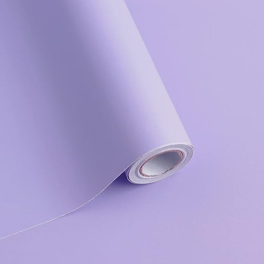 118"x17.7" Purple Wallpaper Solid Color Peel and Stick Wallpaper Purple Contact Paper Solid Color Self-Adhesive Removable Wall Paper for Wall Furniture Cabinet Covering Vinyl Rolls by SAFIYYA