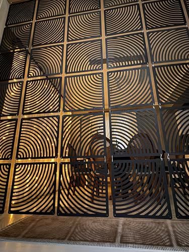 Wooden Hanging Room Divider Panels, Black, Set of 12 - Image 4