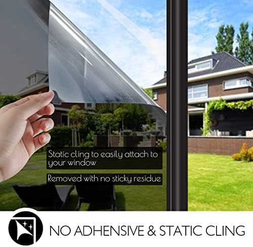 HIDBEA One Way Privacy Window Film,Heat Blocking, Black,29.5in x 6.5ft - Image 7