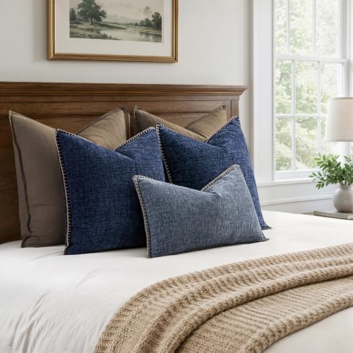 MIULEE Decorative Couch Throw Pillow Covers 20x20 Inch Navy 2 Pack - Image 6