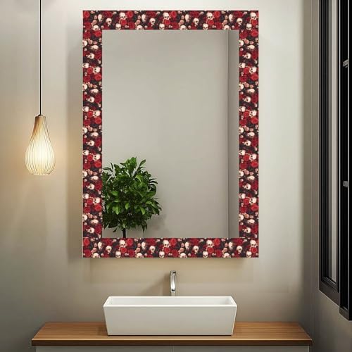 IVN Wallpaper Border Peel and Stick Wall Skull and Rose Floral 4x196 Inch | Wall Trim Self Adhesive Borders for Walls Mirror Border Frame Accent Strip for Bedroom Kitchen LivingRoom Decor - Image 5