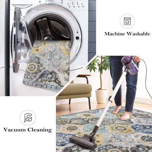 Lahome Moroccan Washable Area Rugs 5x7, 5x7 Rugs for Living Room Bedroom - Image 4