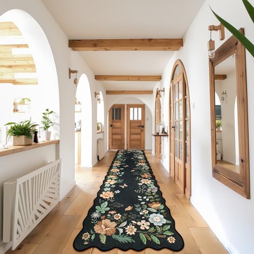 Lahome Floral Hallway Runner Rug, 2'6''x10' Soft Washable Kitchen Runner - Image 3