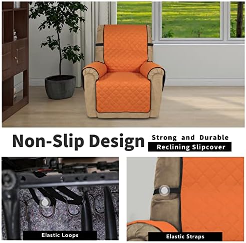 Easy-Going Reversible Couch Cover, Recliner 22 in, Orange/Black - Image 3