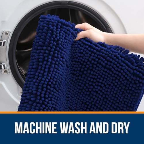 OLANLY Bathroom Runner Rugs 44x24, Extra Soft Absorbent Chenille Bath Rugs - Image 5