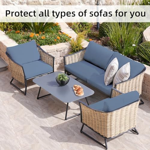 8 Pcs Outdoor Cushion Covers, Patio Sofa Cushion Covers Replacement - Image 5
